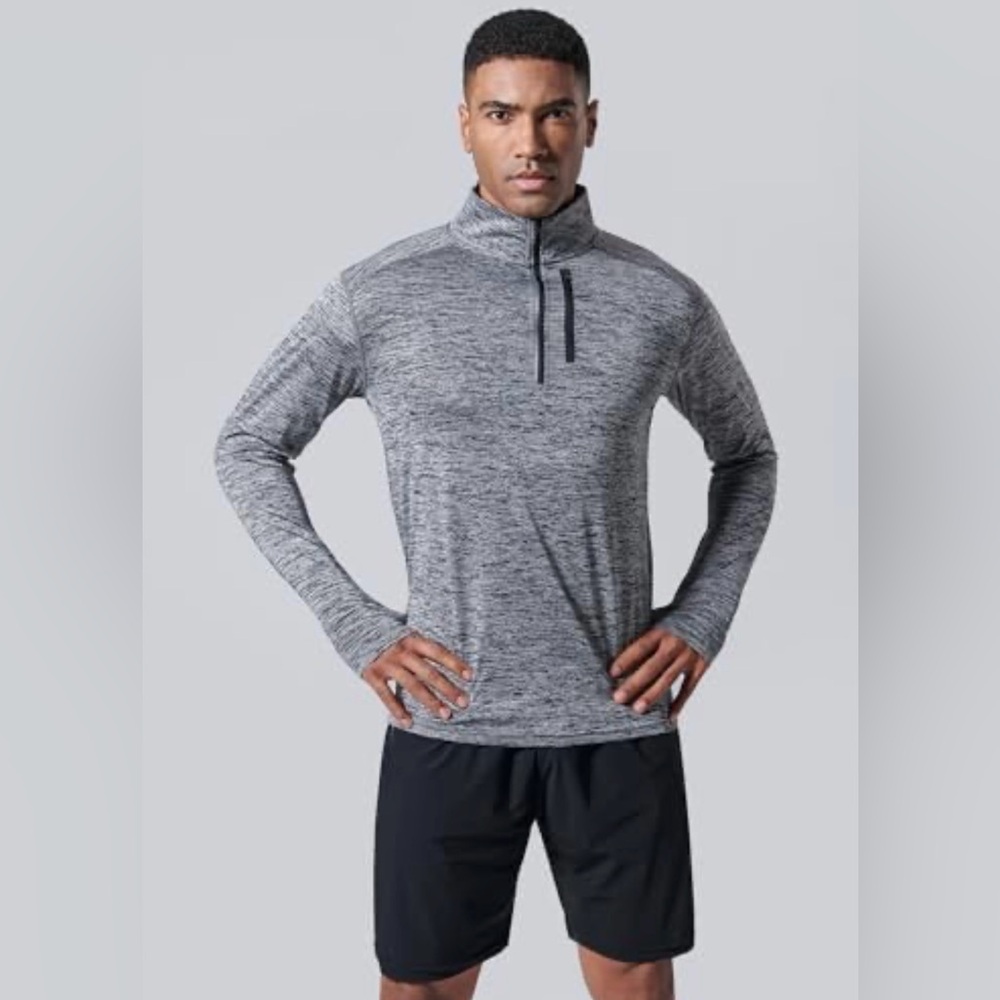 LIBERTY PRO Men's Grey Pullover Quarter Zip‎ NEW Jacket Shirt Long Sleeve Small